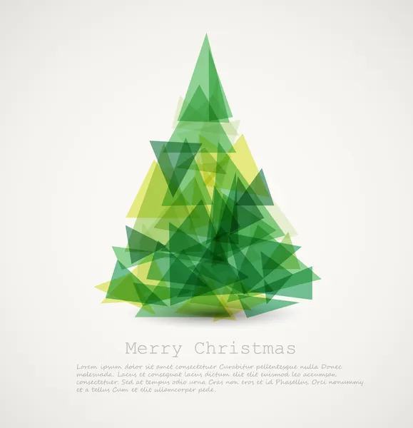 Tarjeta vectorial con árbol de navidad verde abstracto — Vector de stock
