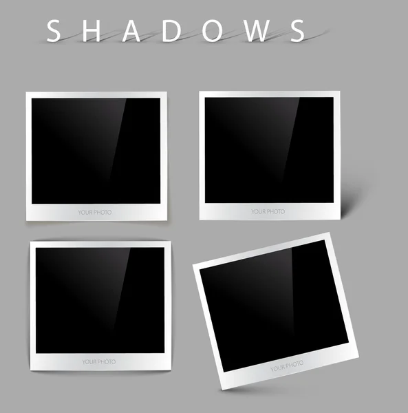 Set of vector photos with shadow effects — Stock Vector