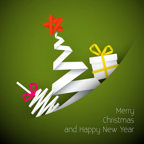 Illustration de carte de Noël simple vecteur vert — Image vectorielle