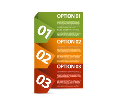 One two three - vector paper options clipart