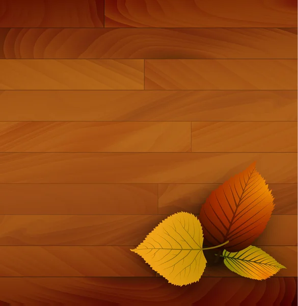 Autumn vector wooden background — Stock vektor