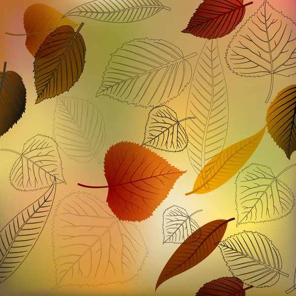 Outono folhas vetor textura —  Vetores de Stock
