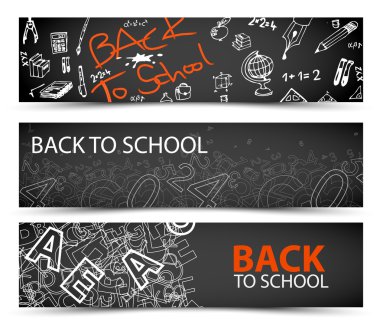 Back to School vector banners clipart