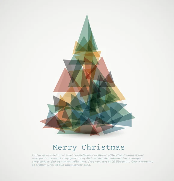 Κάρτα φορέα με την αφηρημένη ρετρό χριστουγεννιάτικο δέντρο — Διανυσματικό Αρχείο