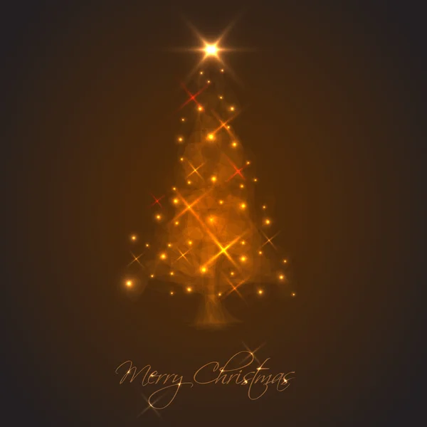 Abstract kerstboom gemaakt van licht en sparkles — Stockvector