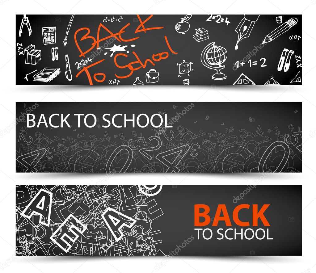 Back to School vector banners