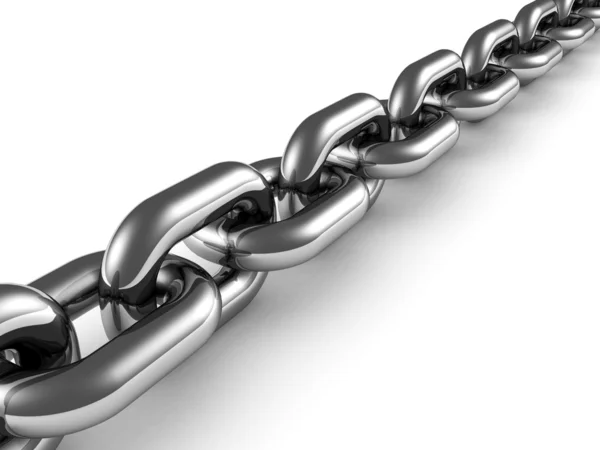 Metal chain close up on white background — Stock Photo, Image