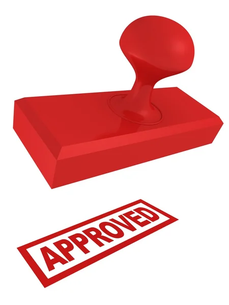 Approved in red stamp — Stock Photo, Image