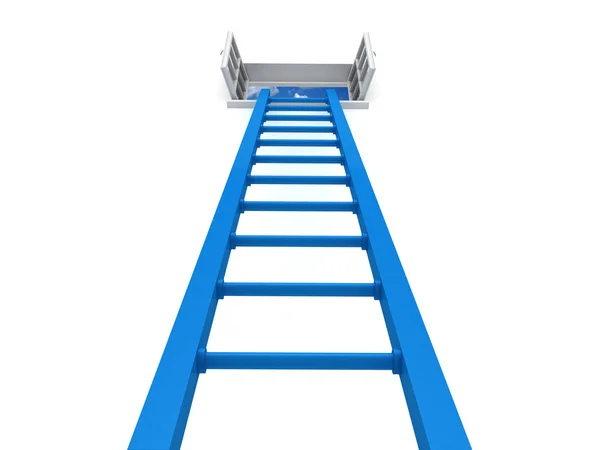 Ladder en open venster — Stockfoto