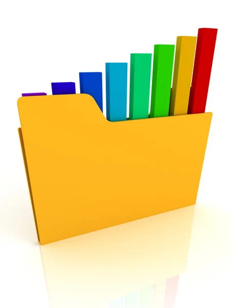 File folder with business graph — Stock Photo, Image