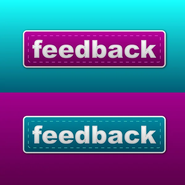 Vektor feedback sydda etikett — Stock vektor