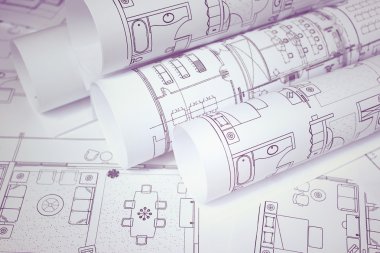 Blueprints for home, office clipart