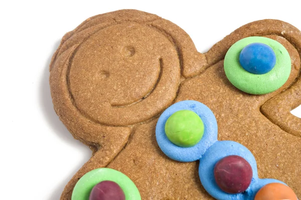 Close up of a decorated gingerbread man — Stock Photo, Image