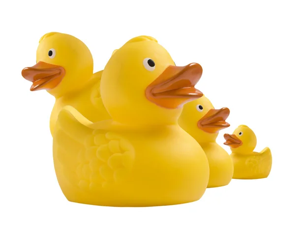 Yellow toy duckling on white — Stock Photo, Image