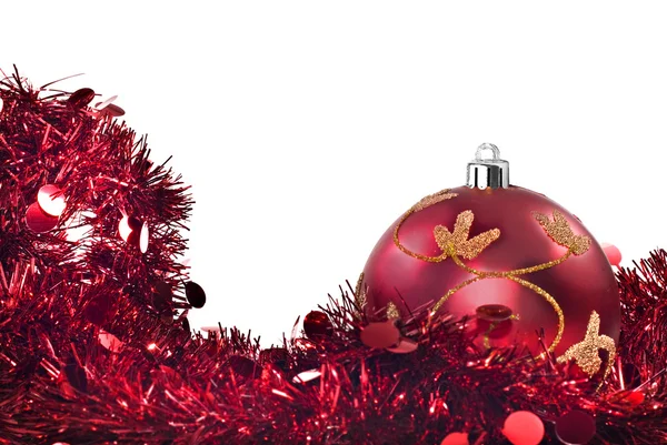 白地に赤のクリスマスの装飾 — ストック写真