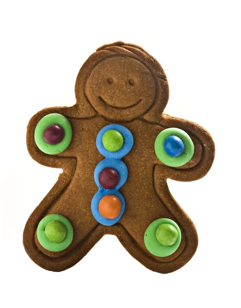 Gingerbread man on white background with space for text — Stock Photo, Image