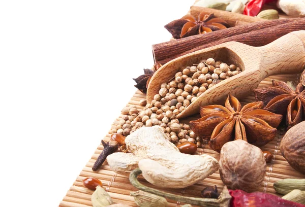 Right side background with spices and herbs — Stock Photo, Image