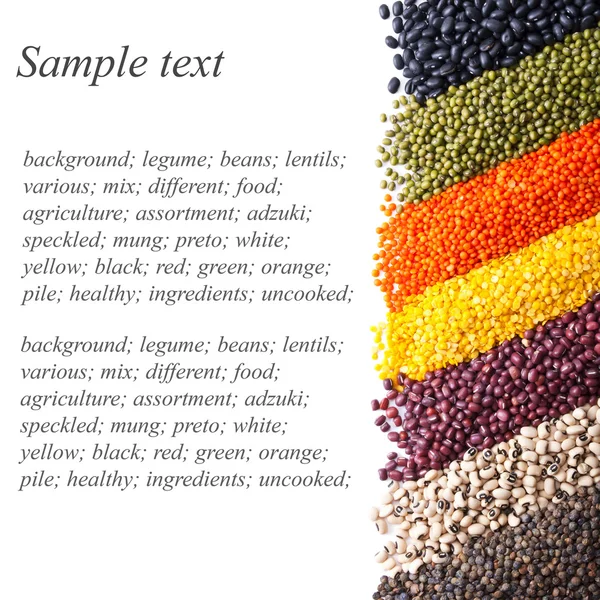 Background with different legumes — Stok Foto