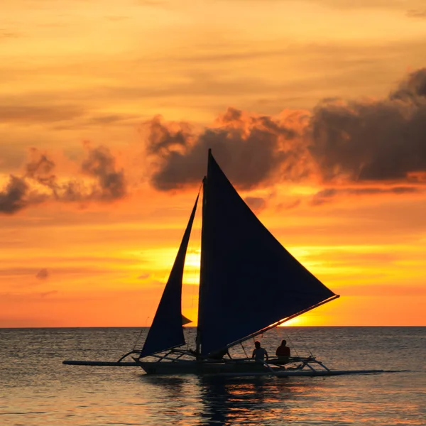 stock image Sailboat in sunset.