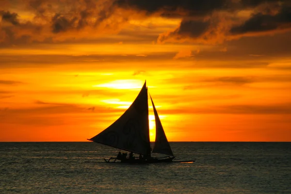 stock image Sailboat in sunset.