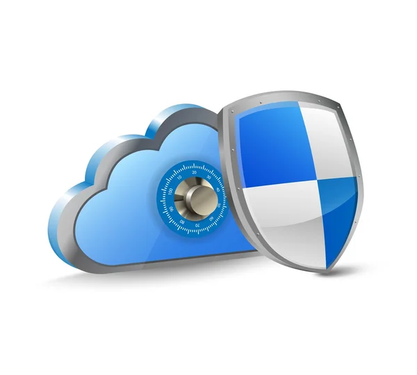 Sicurezza del cloud computing vettoriale — Vettoriale Stock