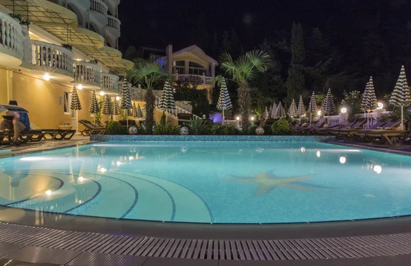 Swimming pool at night — Stock Photo, Image