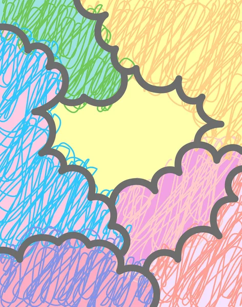 Векторные многоцветные облака — стоковый вектор
