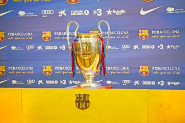 BARCELONA - APRIL 26: UEFA Champions League Trophy Tour 2012 in clipart