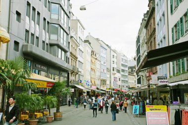 BASEL - MAY 3: walk by at the main street in Basel May 3, clipart
