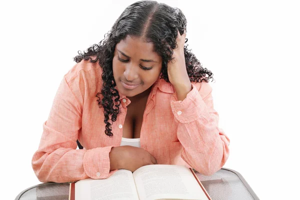 High school or college ethnic African-American female student si — Stock Photo, Image