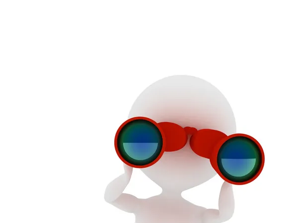 Man ser genom kikare. 3D utsmält illustration. — Stockfoto