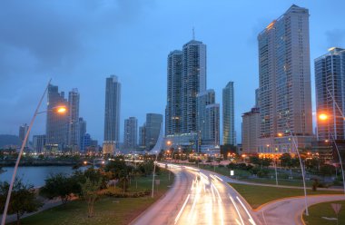 Stunning view of Panama City by the sunset. clipart