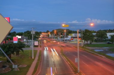 Main highway of Panama in the sunset (Via Interamericana). This clipart