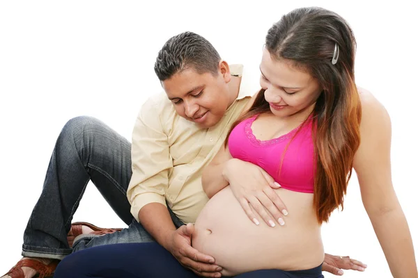 Terhes nő a férjével — Stock Fotó