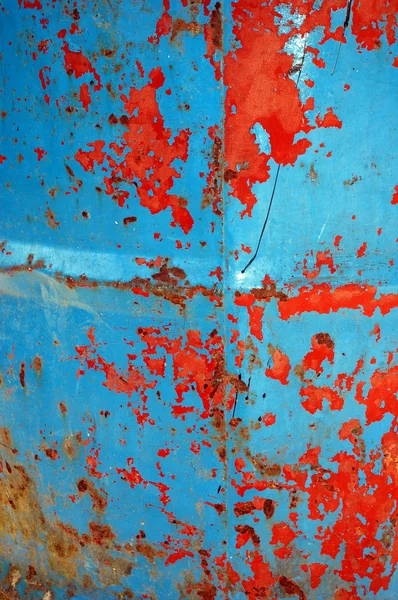 Texture of the paint peeling iron drum — Stock Photo, Image