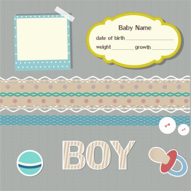 Bebek scrapbook elemanları