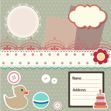 Bebek scrapbook elemanları