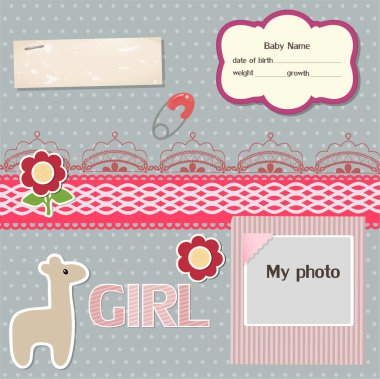 Bebek scrapbook elemanları