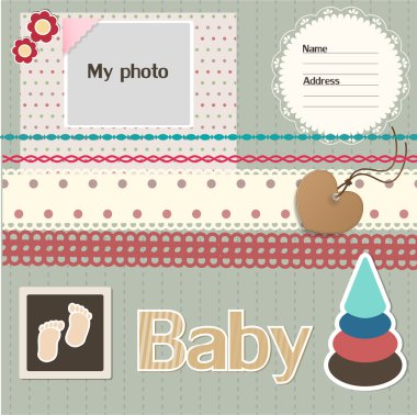 Bebek scrapbook elemanları