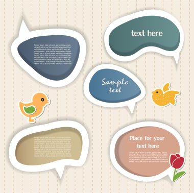 Speech bubbles & scrapbook elements clipart