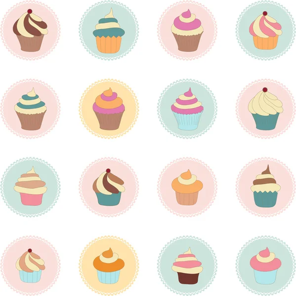 Set of cupcakes — Stock Vector