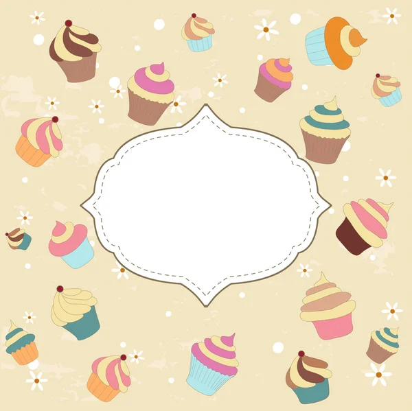 Cupcake card — Stock Vector
