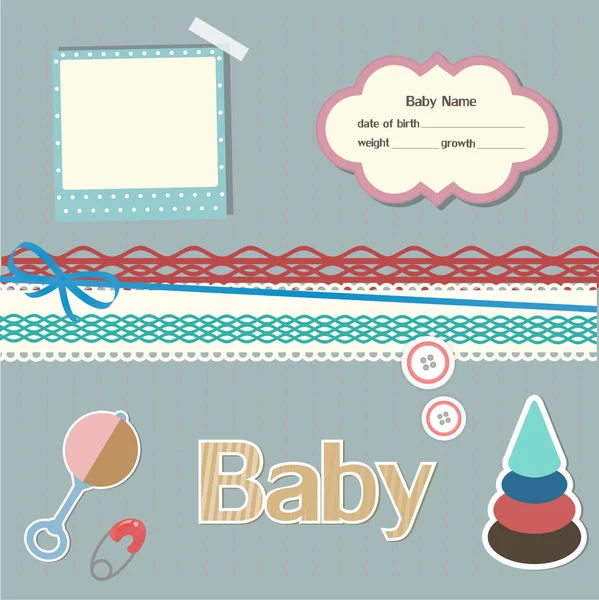 赤ちゃんのスクラップ ブックの要素 — ストックベクタ