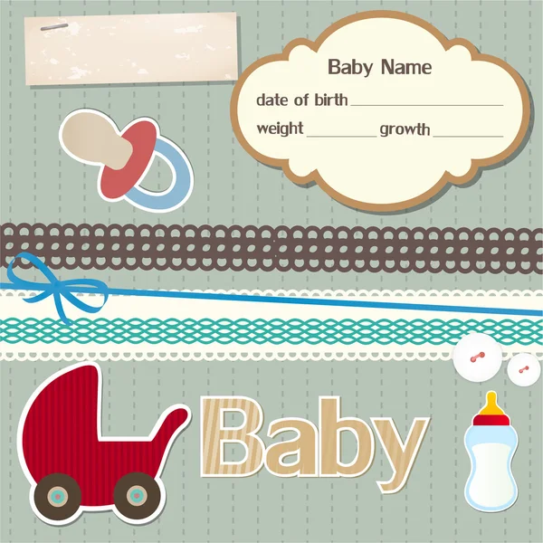 Elementos do livro de recortes do bebê —  Vetores de Stock