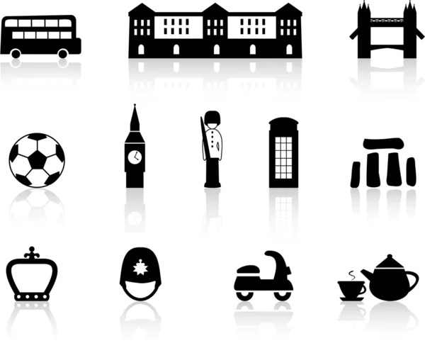 English culture icons — Stock Vector