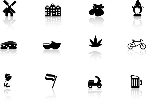 Dutch culture icons — Stock Vector