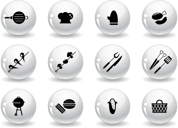 Botones web, iconos de parrilla — Vector de stock
