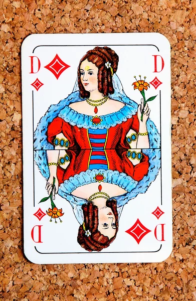 Královna hrací karta — Stock fotografie