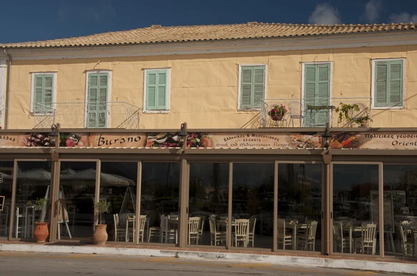 Lefkada stad restaurant — Stockfoto