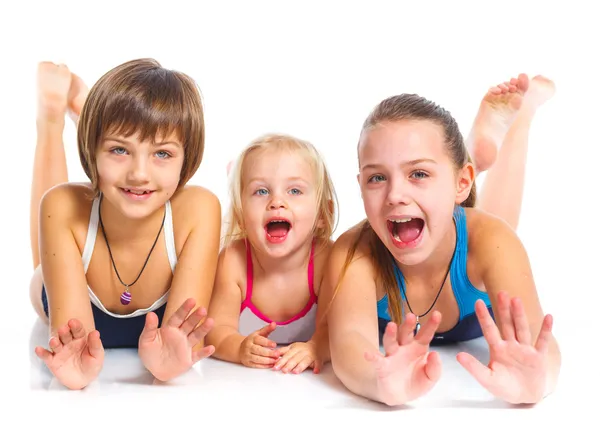 Three young beautiful girls — Stock Photo, Image